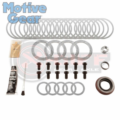 10.25 in (12 Bolt); Incl. Pinion-Carrier Shims, Pinion Nut, Ring Gear Bolts, Gear Marking Compound, Pinion Seal, Crush Sleeve, Brush, Gasket-RTV
