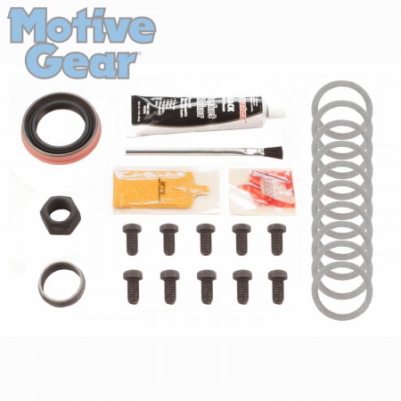 8.25 in (10 Bolt); Incl. Pinion-Carrier Shims, Pinion Nut, Ring Gear Bolts, Gear Marking Compound, Pinion Seal, Crush Sleeve, Brush, Gasket-RTV