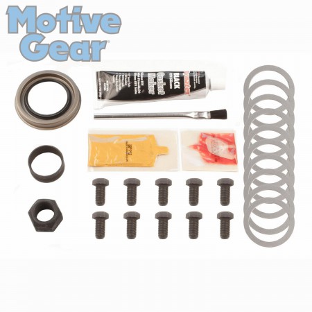 8.25 in (10 Bolt); Incl. Pinion-Carrier Shims, Pinion Nut, Ring Gear Bolts, Gear Marking Compound, Pinion Seal, Crush Sleeve, Brush, Gasket-RTV