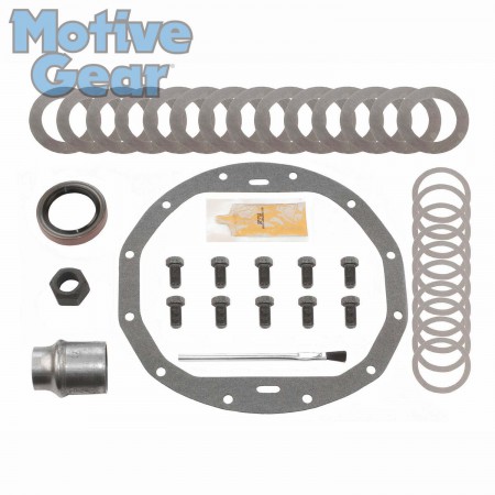 8.5 in (10 Bolt); O Axle; Incl. Pinion-Carrier Shims, Pinion Nut, Ring Gear Bolts, Gear Marking Compound, Pinion Seal, Crush Sleeve, Brush, Gasket-RTV