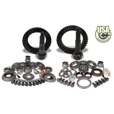 USA Standard Gear & Install Kit package for Jeep XJ & YJ with D30 front & Model 35 rear, 4.88 ratio.