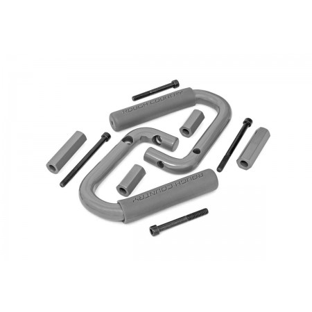 Jeep Front Solid Steel Grab Handles (07-18 Wrangler JK | Gray) Jeep Front Solid Steel Grab Handles (07-18 Wrangler JK | Gray)