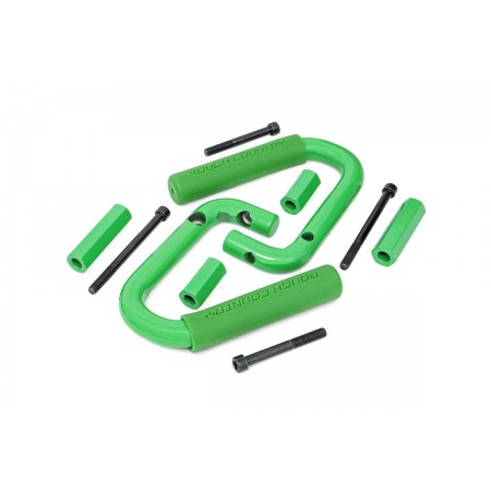 Jeep Front Solid Steel Grab Handles (07-18 Wrangler JK | Green) Jeep Front Solid Steel Grab Handles (07-18 Wrangler JK | Green)