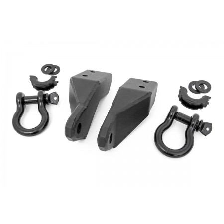 Toyota Tow Hook to Shackle Conversion Kit w/ Bull Bar Support & Standard D-Rings (07-20 Tundra)