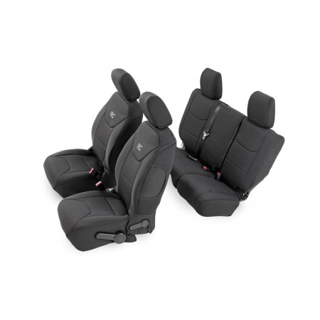 Jeep Neoprene Seat Cover Set | Black [08-10 Wrangler JK Unlimited]