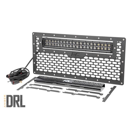 Jeep Mesh Grille w/ 20in Dual Row Black Series w/ Amber DRL LED (07-18 Wrangler JK) Jeep Mesh Grille w/ 20in Dual Row Black Series w/ Amber DRL LED (07-18 Wrangler JK)