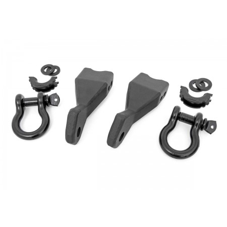 Chevy Tow Hook to Shackle Conversion Kit w/ Standard D-Rings & Rubber Isolators (19-20 Silverado 1500)