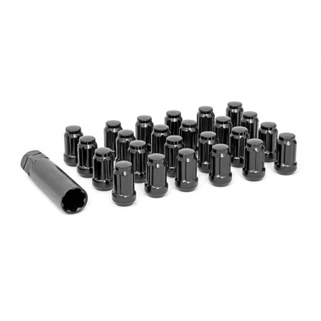 1/2x20 Wheel Installation Kit w/ Lug Nuts and Socket Key - Black