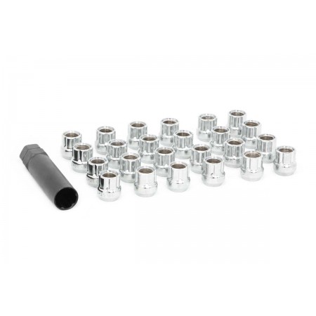 1/2x20 Wheel Installation Kit w/ Lug Nuts and Socket Key - Chrome Open End