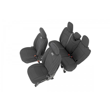 Jeep Neoprene Seat Cover Set | Black [18-20 Wrangler JL Unlimited]