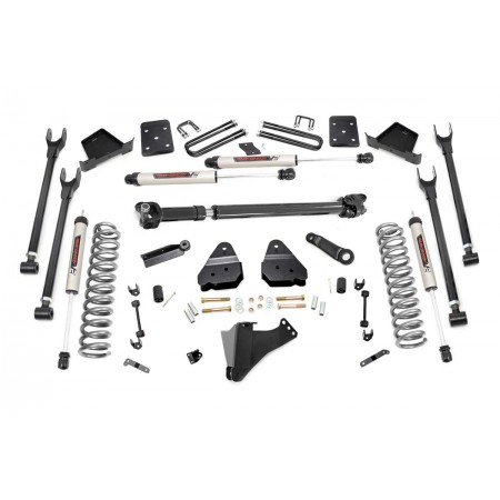 6in Ford 4-Link Suspension Lift Kit w/V2 Shocks w/ Front Drive Shaft (17-19 F-250/350 4WD | Diesel)