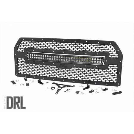 Ford Mesh Grille | 30in Dual Row Black Series LED w/ Cool White DRL (15-17 F-150)