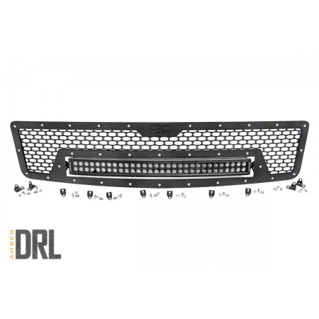 Chevrolet Mesh Grille | 30in Dual Row Black Series w/ Amber DRL LED (07-13 Silverado 1500)
