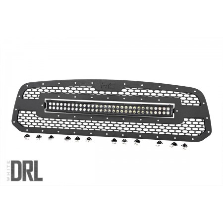 Dodge Mesh Grille | 30in Dual Row Black Series LED w/ Cool White DRL (13-18 Ram 1500)