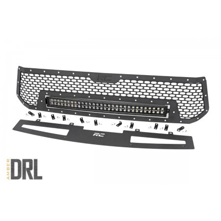 Toyota Mesh Grille w/30in Dual Row Black Series LED w/ Amber DRL (14-17 Tundra)