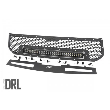 Toyota Mesh Grille w/30in Dual Row Black Series LED w/ Cool White DRL (14-17 Tundra)