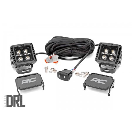 2-inch Square Cree LED Lights - (Pair | Black Series w/ Cool White DRL)