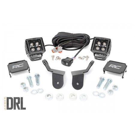 Honda Dual LED Cube Kit | 2in Black Series w/ Amber DRL (16-20 Pioneer)