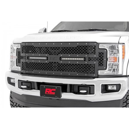 Ford Mesh Grille w/ Dual 12in Black-Series LEDs (17-19 Super Duty)