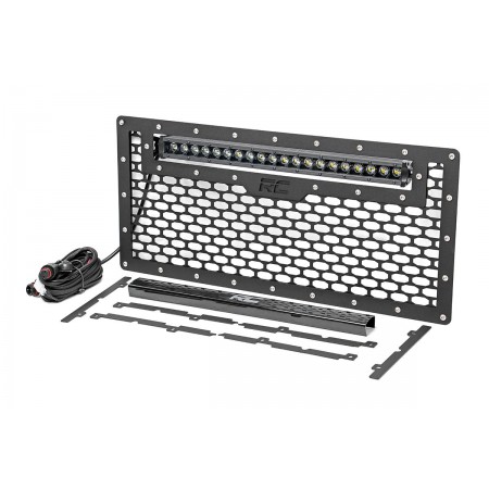 Jeep Mesh Grille w/20in Single Row Black Series LED (07-18 Wrangler JK)