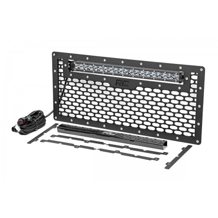 Jeep Mesh Grille w/20in Single Row Chrome Series LED (07-18 Wrangler JK)