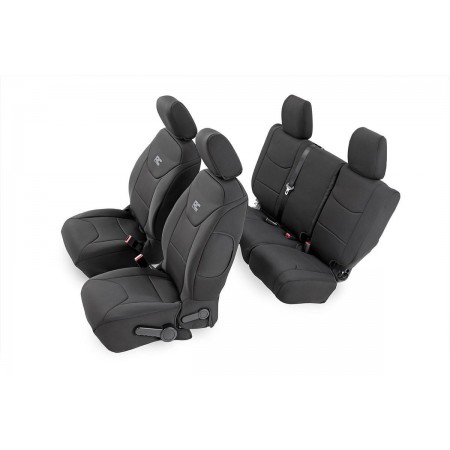 Jeep Neoprene Seat Cover Front & Rear Combo | Black [13-18 Wrangler JK Unlimited]