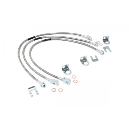 Jeep Front & Rear Stainless Steel Brake Lines | 4-6in Lifts (XJ/YJ/TJ) Jeep Front & Rear Stainless Steel Brake Lines | 4-6in Lifts (XJ/YJ/TJ)