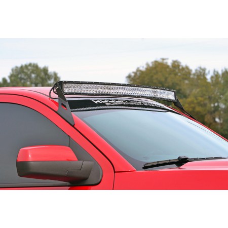 GM 54-inch Curved LED Light Bar Upper Windshield Mounts (15-19 2500HD/3500HD)