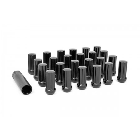 M14x2.0 Wheel Installation Kit w/ Lug Nuts and Socket Key | Black, 32-Count