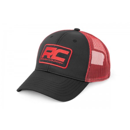 Rough Country Mesh Hat - Black & Red