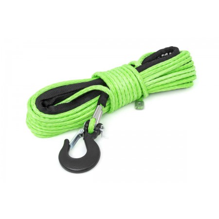 Green 1/4in Synthetic Winch Rope | UTV, ATV