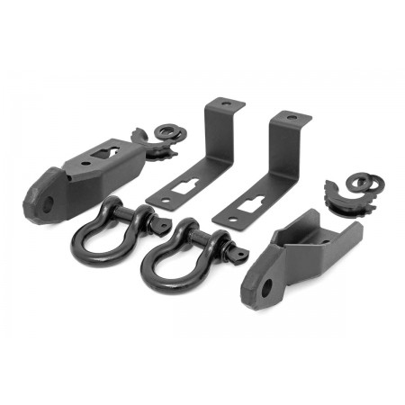 Ford Tow Hook to Shackle Conversion Kit - Mounts & Standard D-Rings (19-20 Ranger)