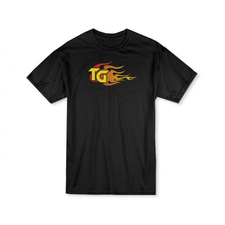 T-SHIRT,TG FLAME,BLACK,MENS LARGE
