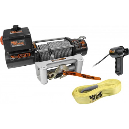 Лебедка Mile Marker SEC15 12V 15000 lb Winch, Incl. Cable, Roller Fairlead, Low Profile
