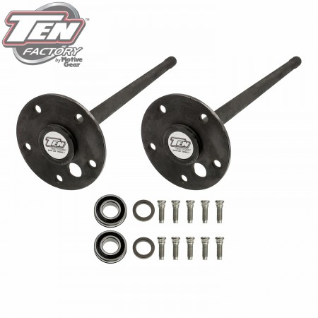 9" (10 Bolt) Performance Complete Rear Axle Kit; Axle Length 27.25"/29.62"; 28 Spline; Small Bearing; Incl. Left and Right Axle, Bearings, Seals and Wheel Studs; 1541H Manganese 9" (10 Bolt) Performance Complete Rear Axle Kit; Axle Length 27.25"/29.62"; 28 Spline; Small Bearing; Incl. Left and Right Axle, Bearings, Seals and Wheel Studs; 1541H Manganese